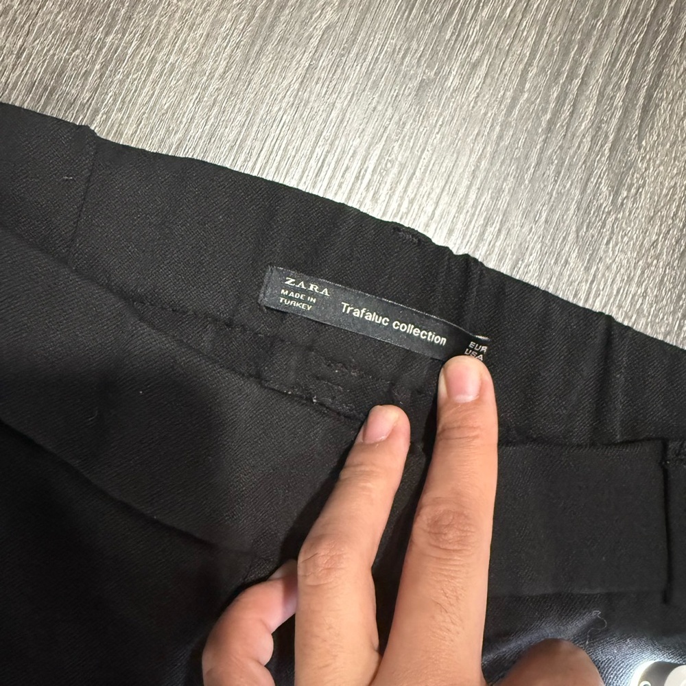 Zara Black Pants with White Stripes - Picture 8 of 12